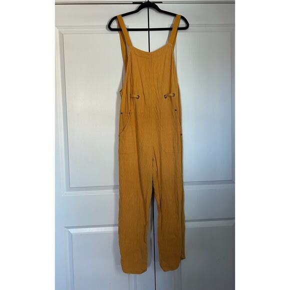 BDG Urban Outfitters Size Small Yellow Summer Jumpsuit Gauzy Cotton Linen Blend - Picture 1 of 8